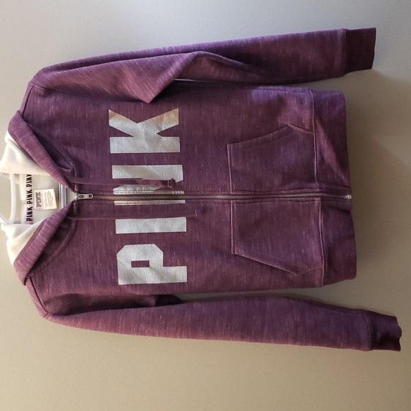 PINK Victoria's Secret Tops - PINK Victoria's Secret Hoodie Faux Fur Lined